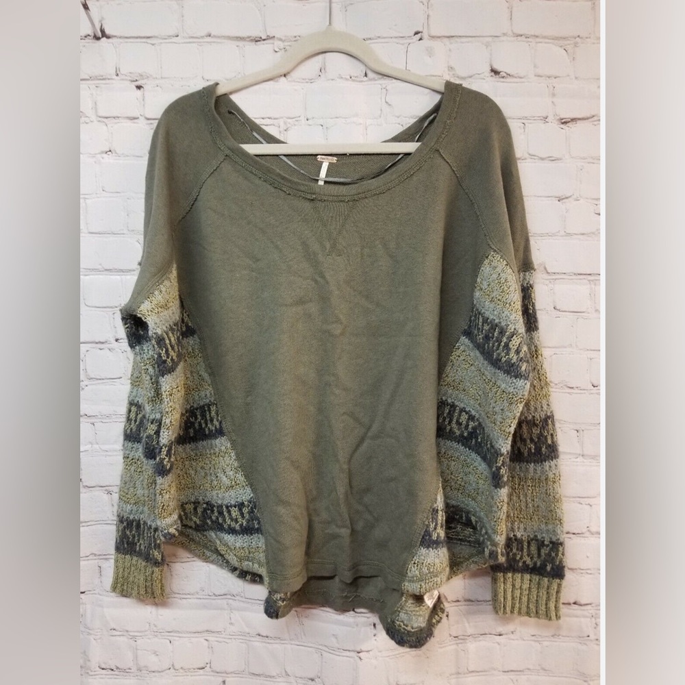 Free People oversized half knit sweater